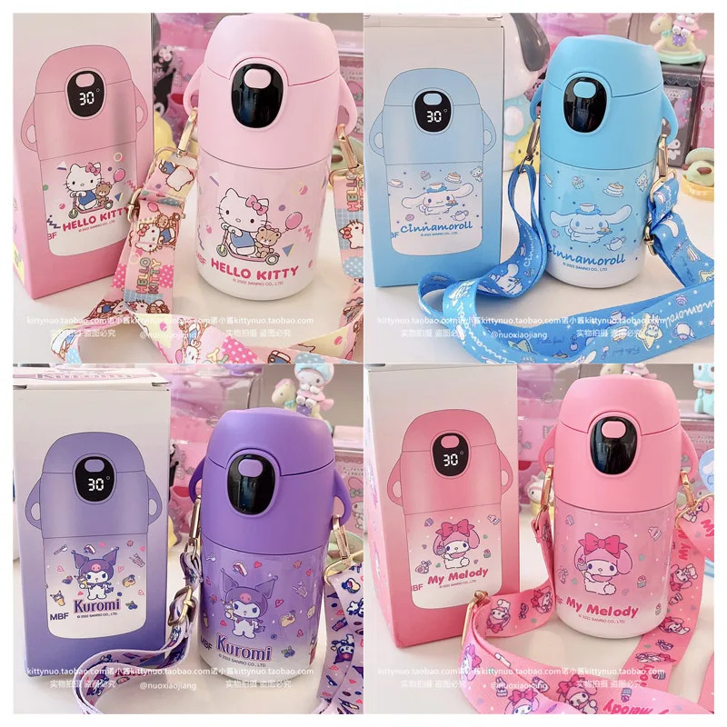 

Saniros Anime Stainless Steel Thermos Cup Kawaii My Melody Kittys Cat Kuromi Cinnamoroll Cute Portable 480ml Water Cup Kids Gift