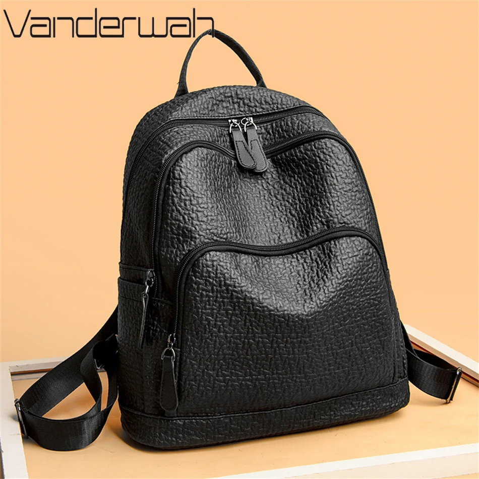 

Женские рюкзаки, вместительный Повседневный дорожный рюкзак, простой однотонный рюкзак для книг, высококачественный рюкзак для девочек-по...