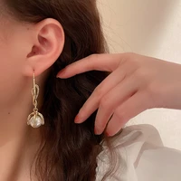 pearl drop earrings for women gold geometry piercing ear hook earrings 2022 fashion delicate%c2%a0jewelry simple girl accessories