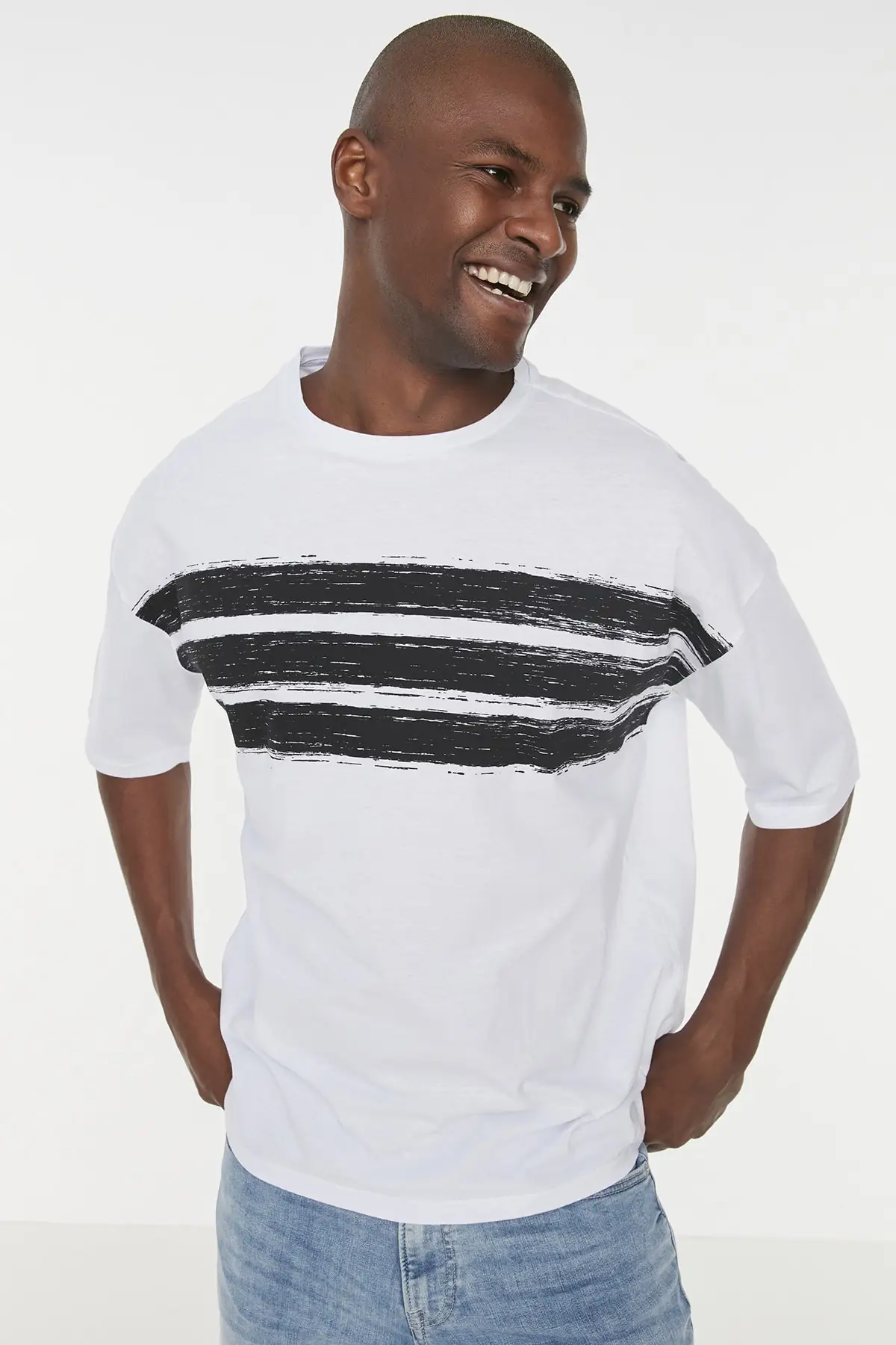 Men's Short Sleeve Printed Oversize TShirt TMNSS21TS1090