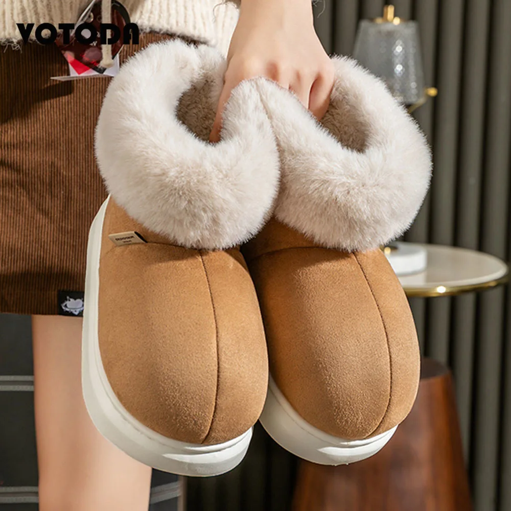 

Winter Women Plush Snow Boots Warm Platform Non-slip Soft Outdoor Boot Women Shoes Fashion Furry Boot Cute Round Toe Ankle Boots