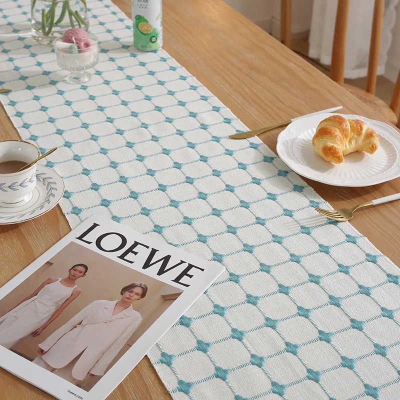 Современная клетчатая скатерть для обеденного стола простой тканевый кофейный