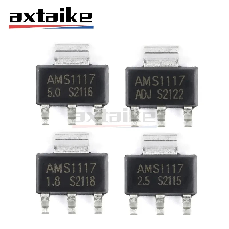 

70PCS 7Value AMS1117 Series Kit 1A Low Dropout Voltage Regulator AMS1117-3.3 AMS1117-5.0 1.2V 1.5V 1.8V 2.5V 3.3V 5V ADJ SOT-223
