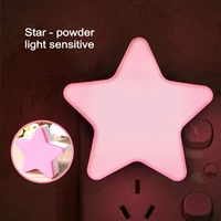 led intelligent light control star night lights socket lamp useu plug in light for childrens bedroom hallway stairs lighting