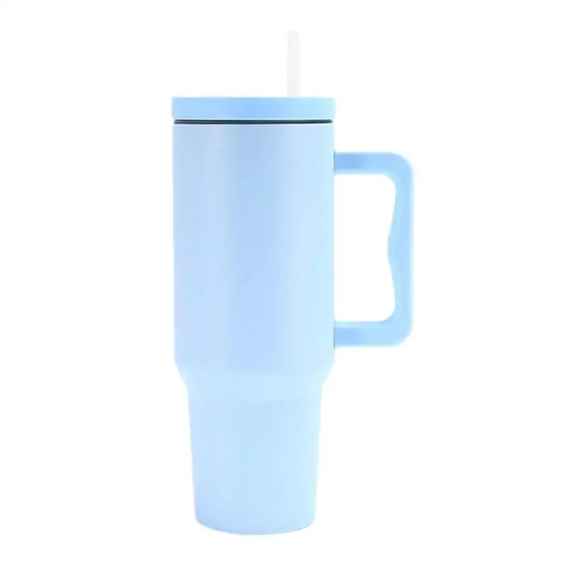 

Портативная бутылка для воды из нержавеющей стали с ручкой и соломинкой, вакуумная Изолированная Термокружка, автомобильная кружка для кофе, 40 унций