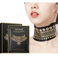 gold collagen neck mask anti wrinkle anti aging refreshing reduce neck lines easy to absorb repair firming skin care 5pcsbox p