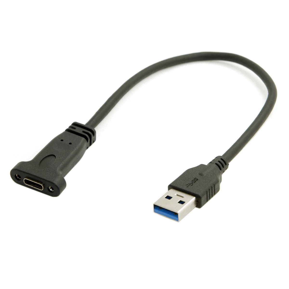 

CY USB 3.0 A Male to USB-C USB 3.1 Type C Female Data Cable 20cm with Panel Mount Screw Hole