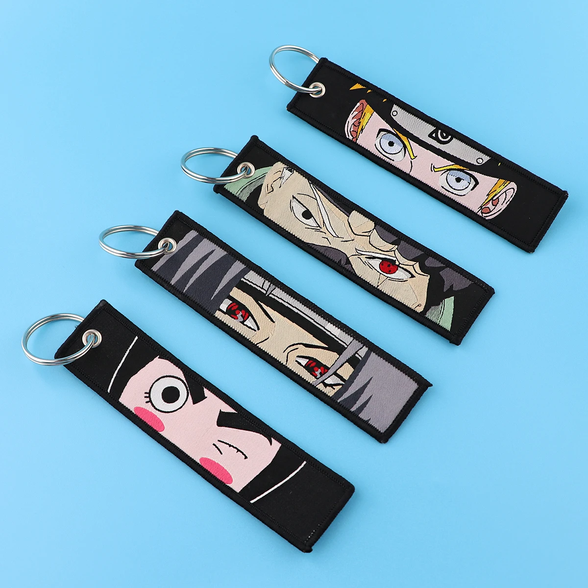 

Japanese Anime Cute Animals Keychain New Embroidery Key Fobs Motorcycles Cars Backpack Chaveiro Key Tag Fashion Key Ring Gifts
