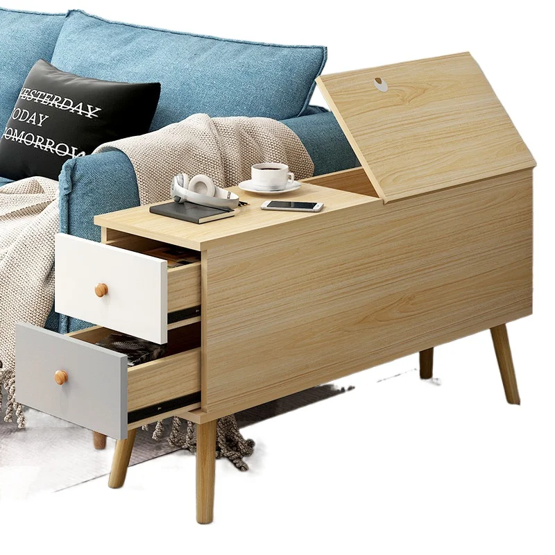 

Solid Wood Legs Nordic Living Room Sofa Side Cabinet Side Office Narrow Cabinet Simple Storage Long Side Table Living Room Set