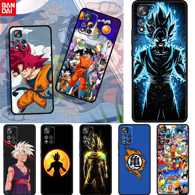 

Dragon ball Anime Saiyan For Xiaomi Redmi Note 11 10 11T 10S 9 9S 8 7 6 5G 4G TPU Soft Black Phone Case Fundas Coque Capa Cover