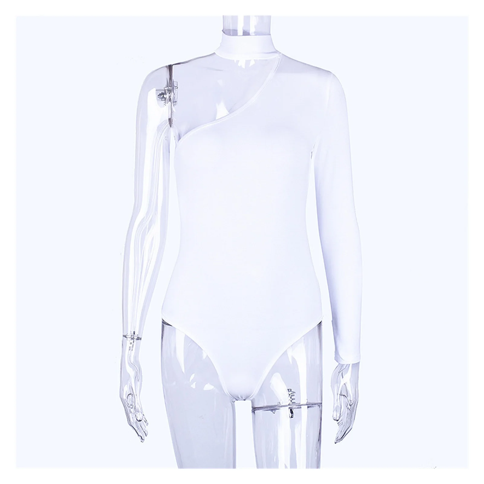 

2022NEW Spring Summer Women's Sexy Bodysuit Slope Neckline Asymmetric Single Shoulder Clubwear Skinny Leotards Casual Ladires