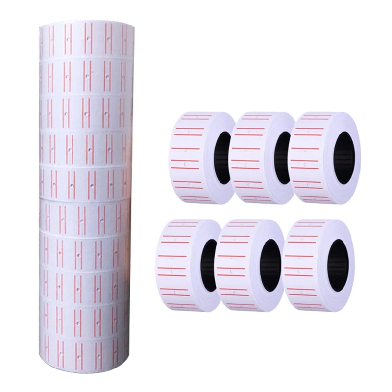 

CPDD 10 Rolls Self Adhesive Price Labels Paper Tag Sticker Single Row for Price Labeller Grocery Office Supplies