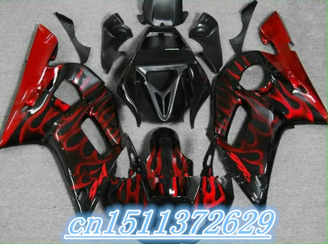 Запчасти для мотоциклов обтекателя YZF R6 1998 1999 2000 2001 2002 красное пламя в черном