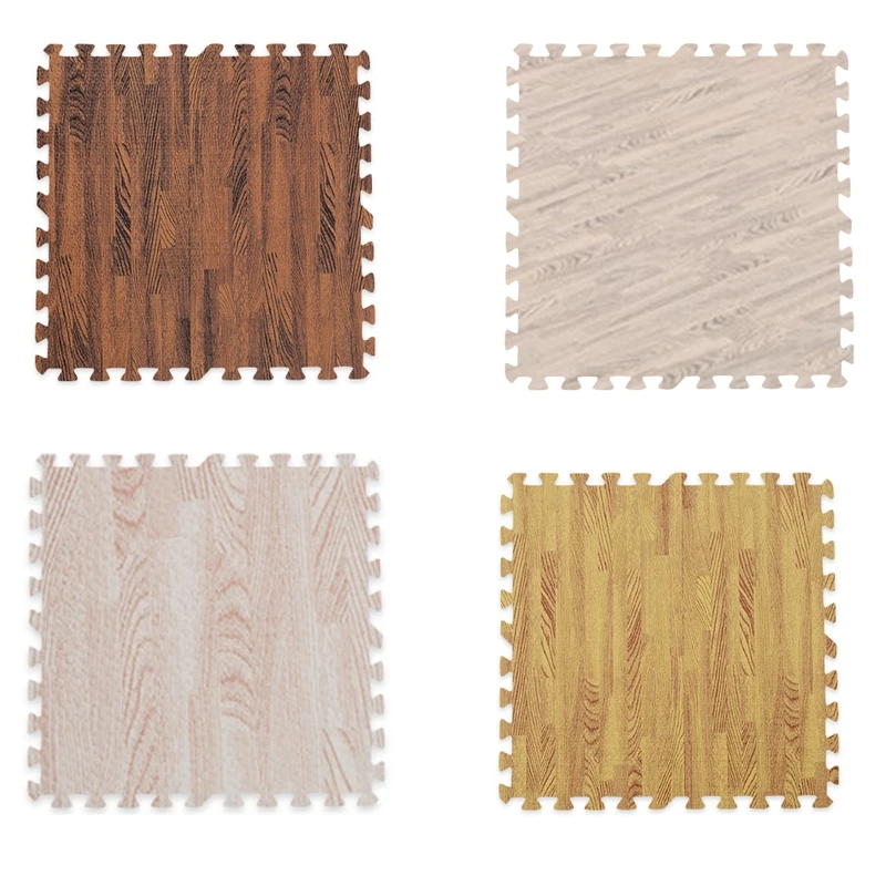 

EVA Foam Floor Tile Wood Grain Puzzle Floor Mat Baby Toddler Climbing Pad Home Bedroom Living Room Decoration Protective Pads