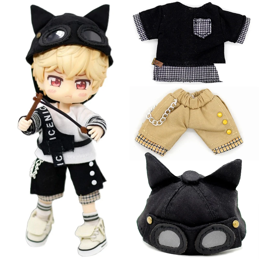 

Ob11 Doll Naughty Hip Hop Style Costume Clay doll Clothes Fashion Leisure Shorts Doll Short Sleeves T-Shirt For Ymy Obitsu Doll