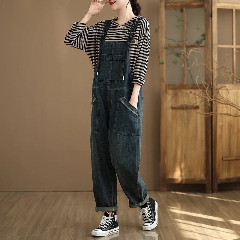 Aricaca женские высококачественные повседневные хлопковые мешковатые джинсовые