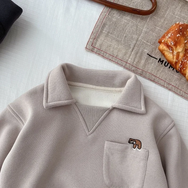 Свитшот с длинным рукавом и отложным воротником для мальчиков 0-5 лет