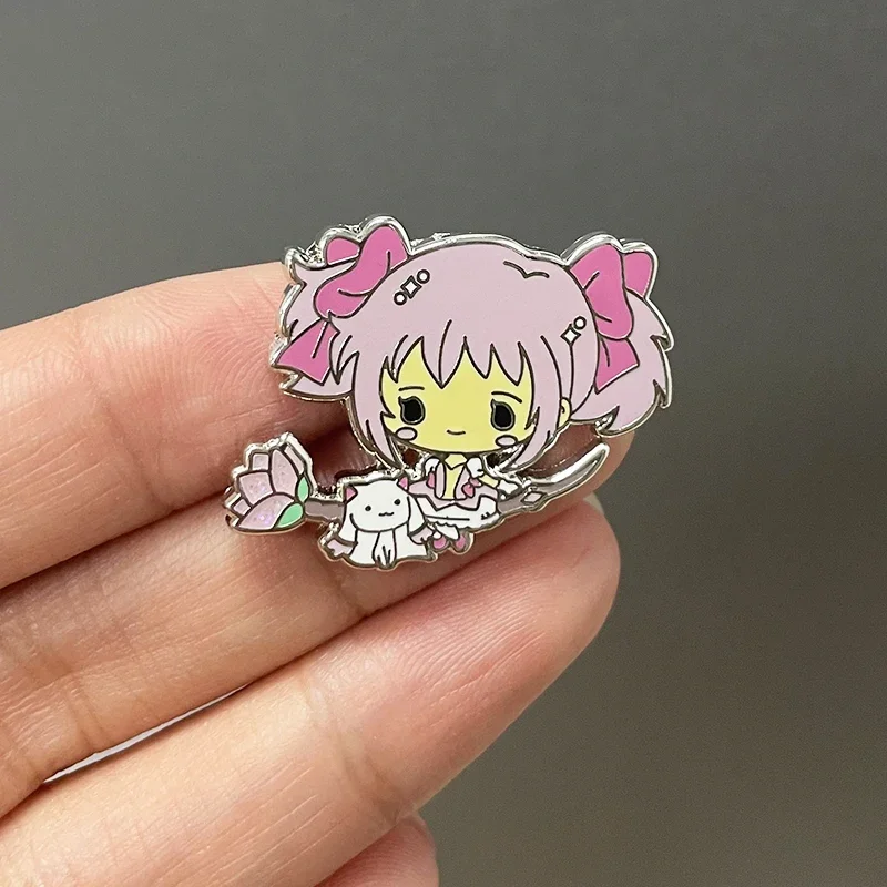 Фото Puella Magi Madoka Magica Magic Kyubey Cat Аниме девушка эмаль значок №1
