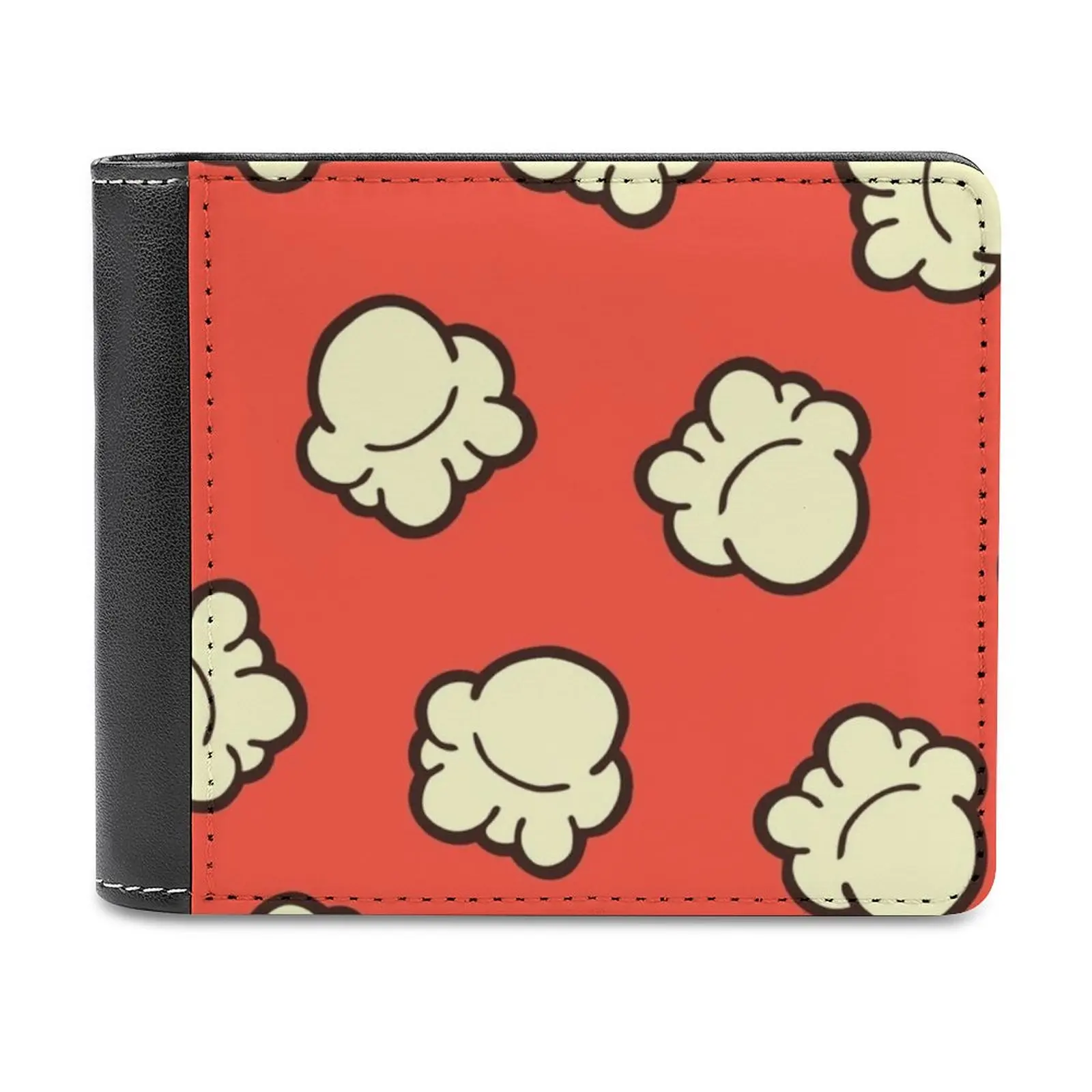 

Кожаный бумажник с рисунком попкорна, роскошный бумажник с отделением для кредитных карт, с рисунком попкорна, попкорна, закуски, еды, ie