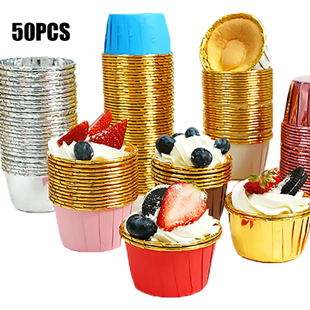 

50PCS/Pack Colorful Muffin Cupcake Liner Cake Wrappers DIY Baking Cup Tray Case Cake Decorating Tools Birthday Party Decoration