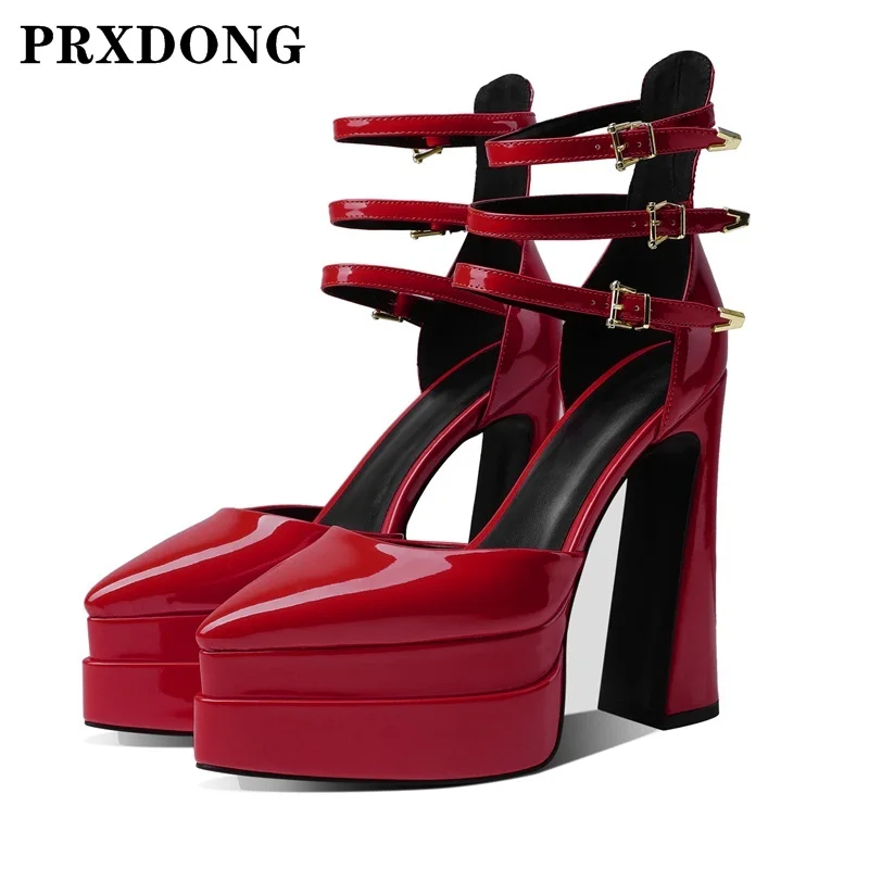 

Женские босоножки на высоком каблуке, с острым носком и ремешком с пряжкой