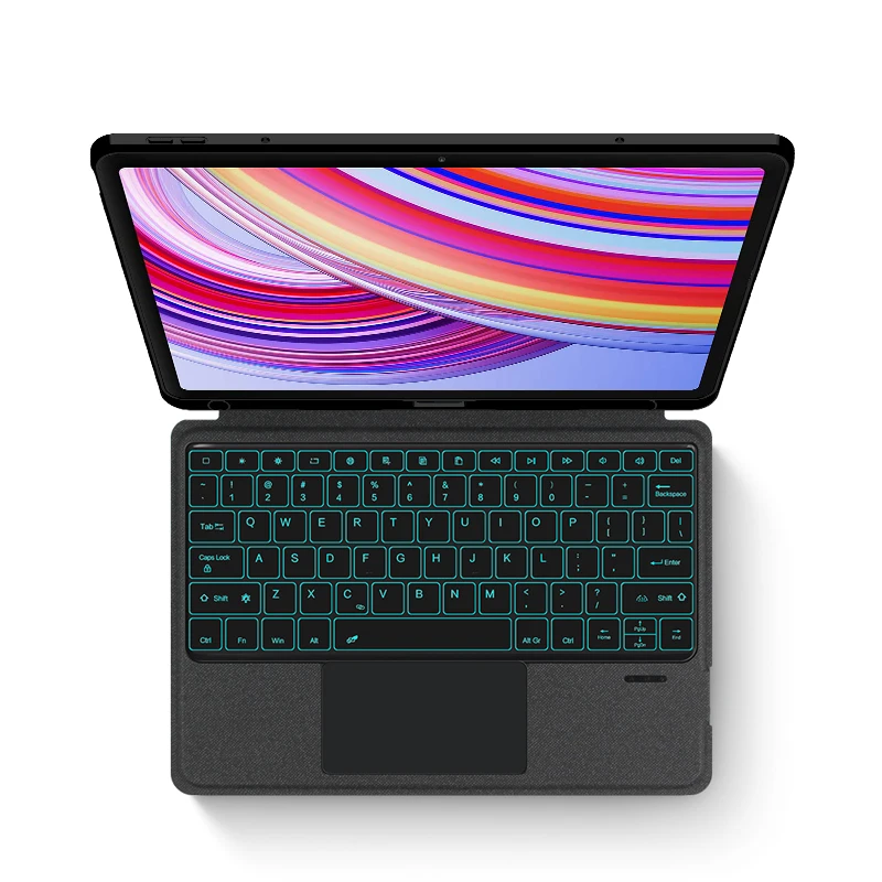 Фото Волшебная клавиатура с подсветкой AJIUYU для XiaoMi Redmi Pad Pro 12,1 дюйма, смарт-чехол Folio, португальский, испанский, арабский, чехол для клавиатуры №2