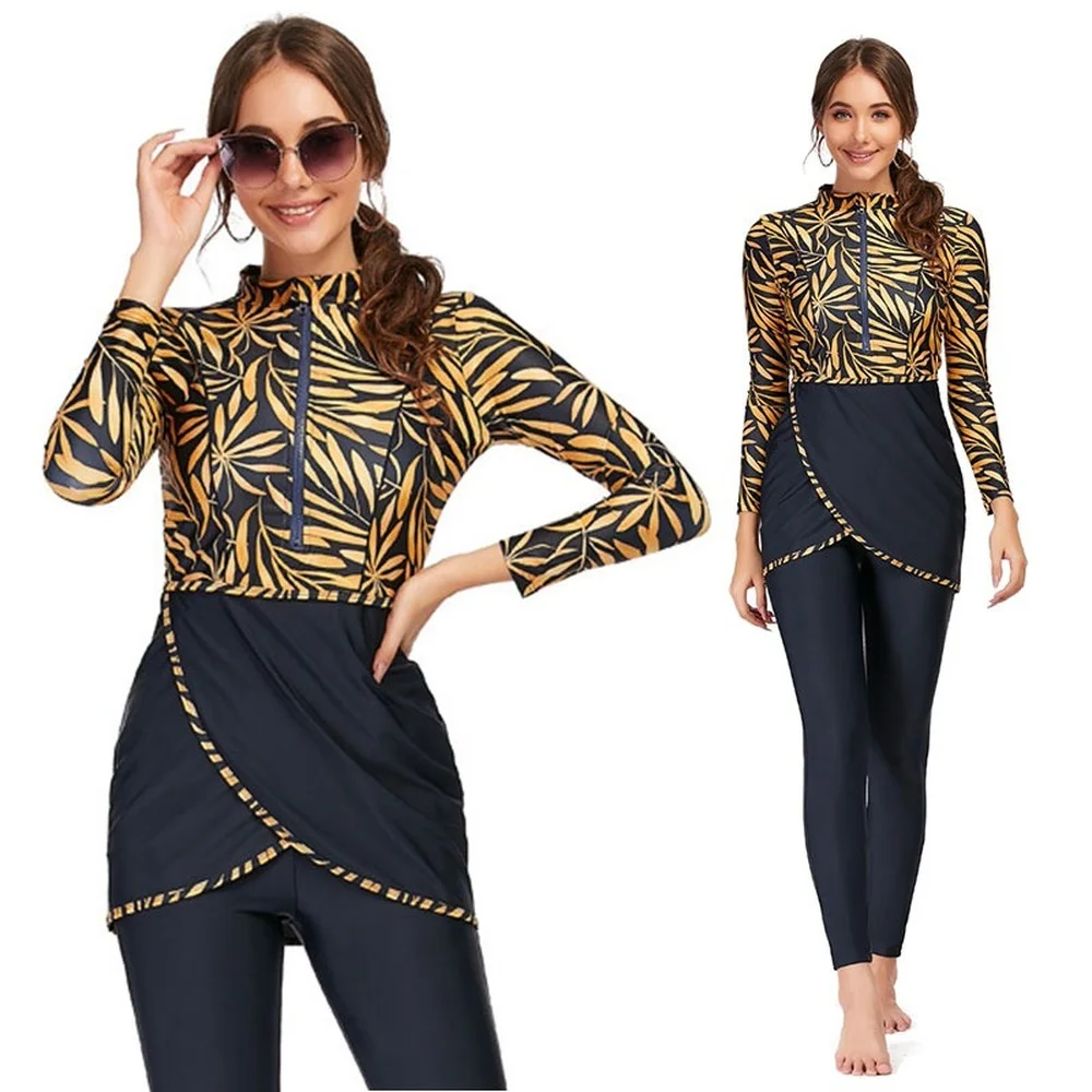 Мусульманский женский купальник с полным покрытием из полиэстера длинным