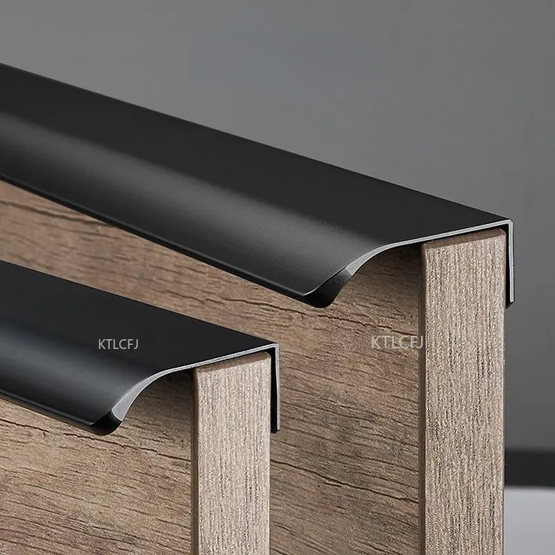 

Gold Black Hidden Handles Long Kitchen Cabinet Pulls Drawer Pulls Aluminum Alloy Furniture Handles Cupboard Pulls Wardrobe Pulls