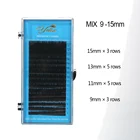 Yelix 9-15 мм Смешанные норковые ресницы для ресниц, высококачественные полупостоянные ресницы, мягкие искусственные трафареты, натуральные ресницы для профессионалов