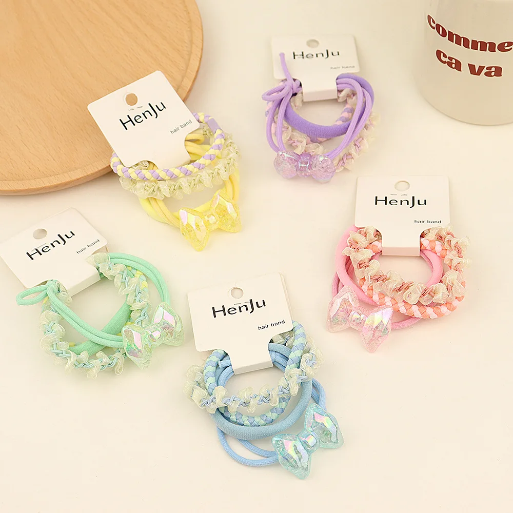 4 шт./набор резинки для волос карамельных цветов