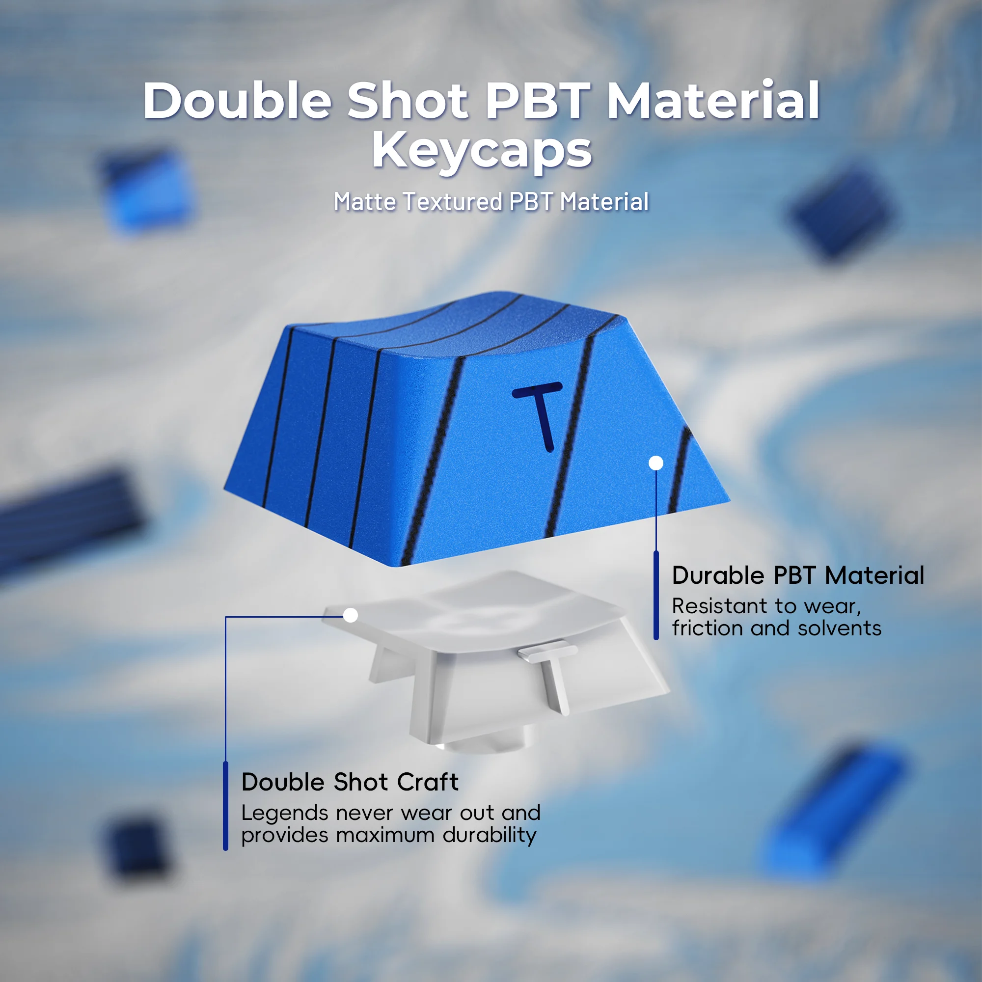 Колпачки для клавиш XVX Blue Contour Line двойная боковая печать вишневый профиль игровые