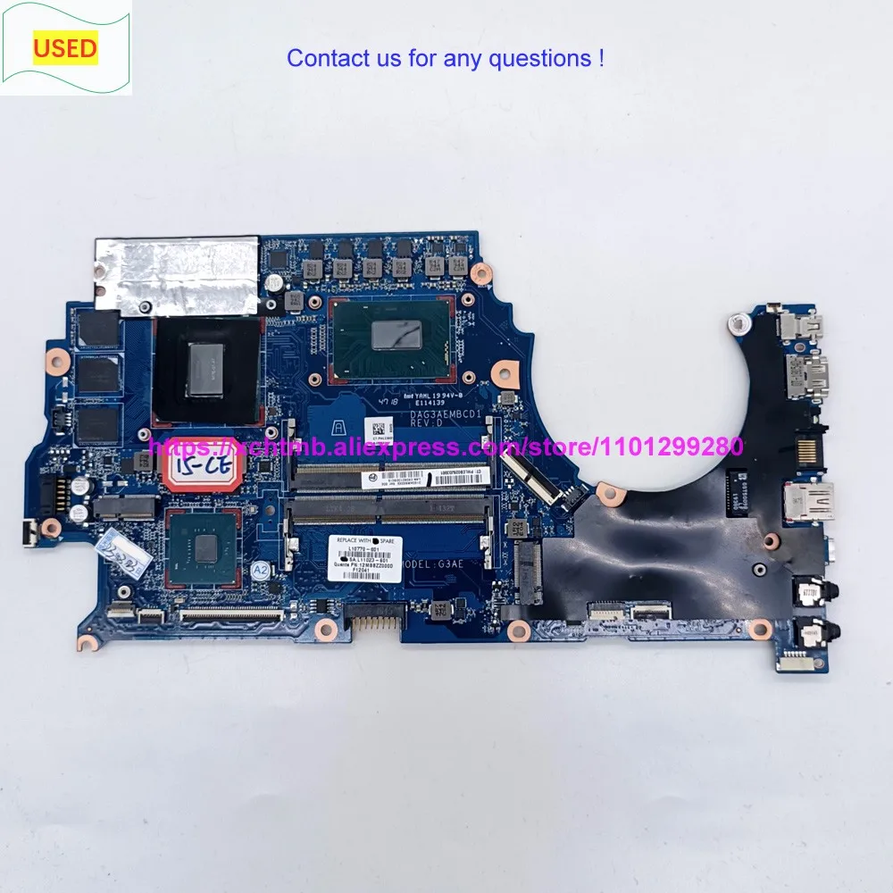 

L10770-001 DAG3AEMBCD1 w GTX1060/6GB GPU w i7-8750H CPU for HP OMEN 15T-CE100 15-CE198WM Laptop NB PC Motherboard L10770-601