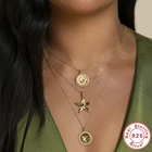 Ожерелье BOAKO из серебра 925 пробы, подвески для женщин, ювелирные изделия на шею, цепочка-чокер стразы, круглые подвески, ожерелье Cadena Plata CZ