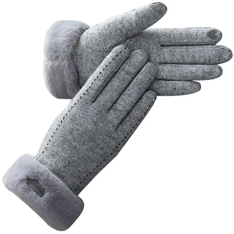 

Winter Gloves Women Touchscreen Wool Gloves Full Fingers Cold Weather Warm Fleece Gloves Elastic Cuff Texting Touchscreen Glove