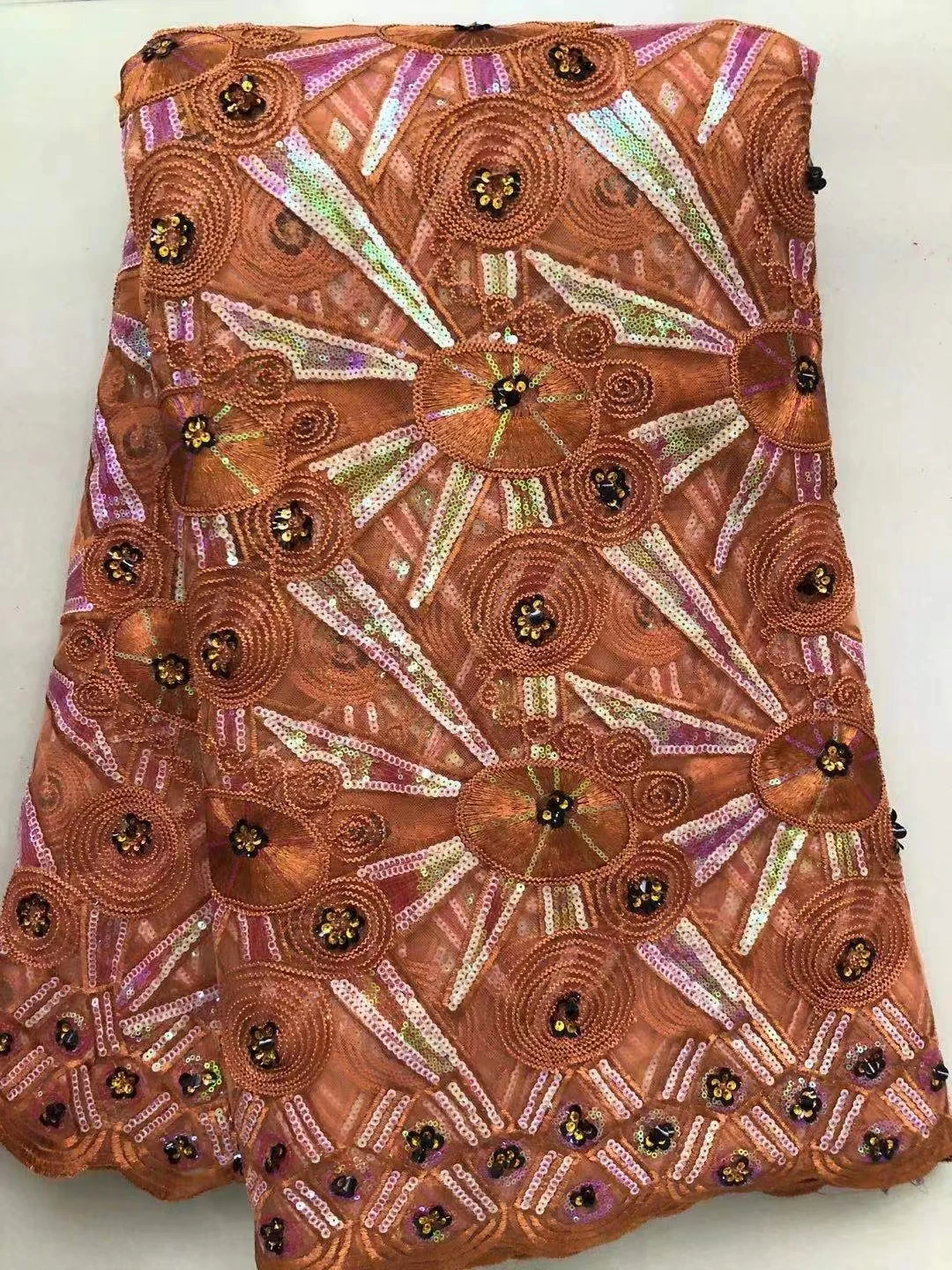 Горячая Распродажа последняя мода Африканское вышитое Сетчатое кружево с