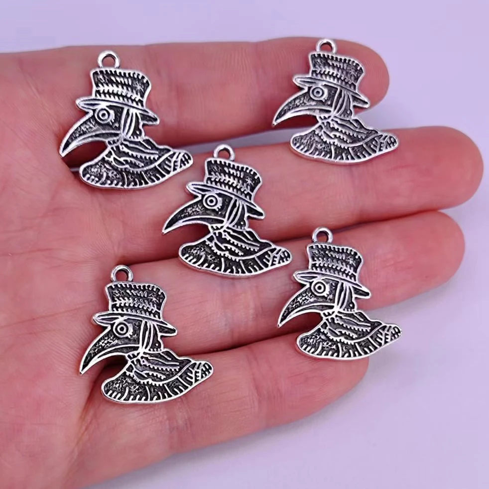 

5pcs Plague Doctor Beak Face Cool pendant charm Jewelry Gift for Nurse Friends