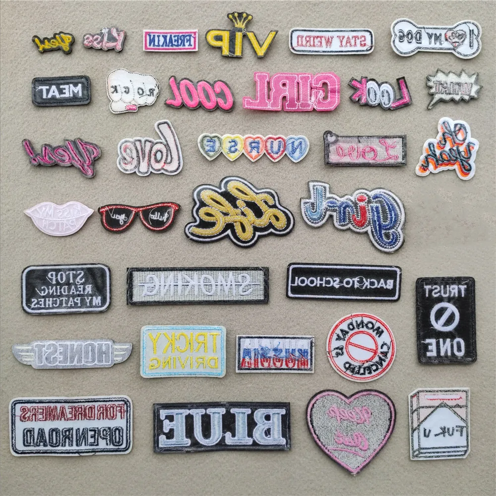 Нашивки для одежды с английским алфавитом вышитые аппликации термонаклейки на