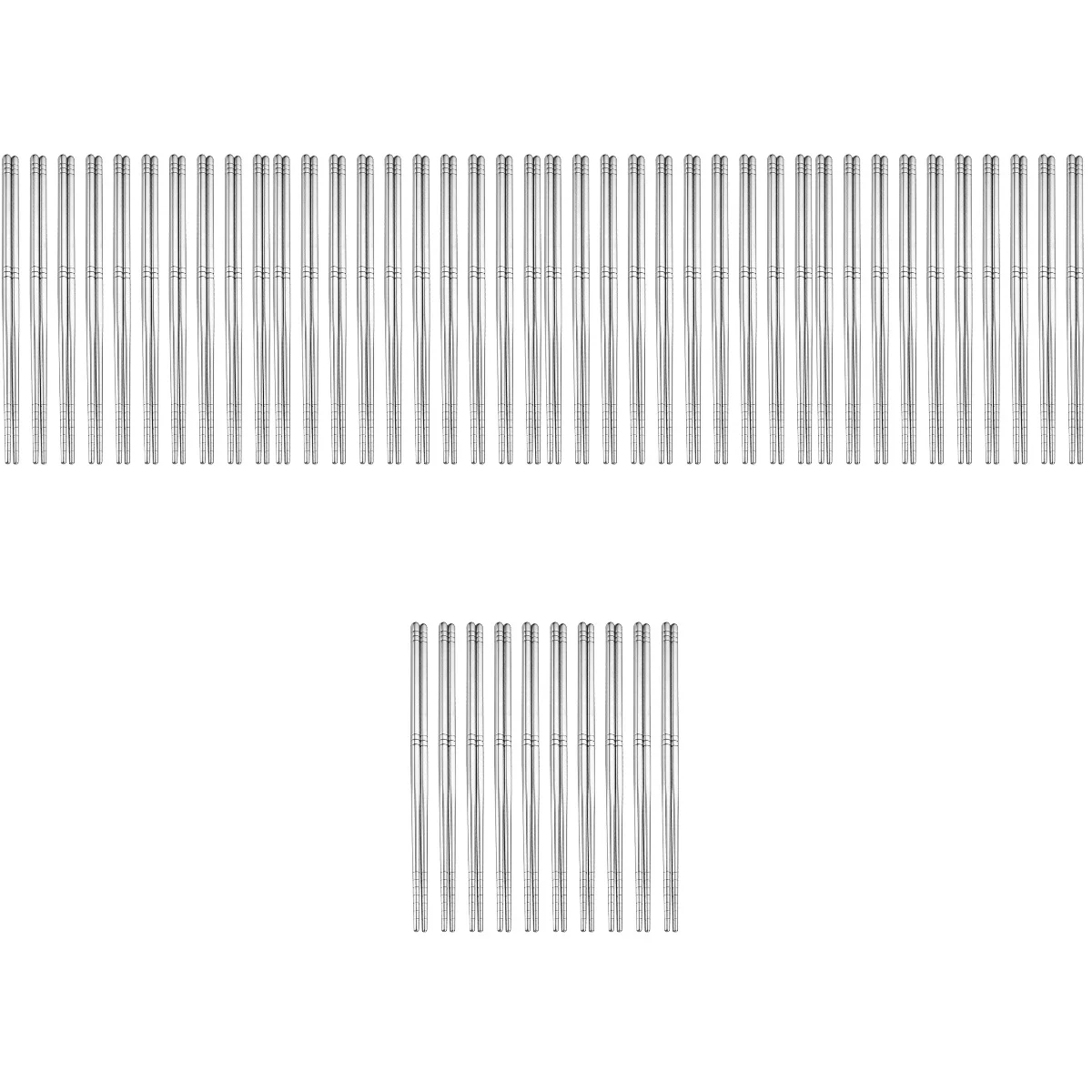 

50 Pcs Stainless Steel Portable Kitchen Dinner Supplies Noodle Chopstick Ramen Chopstick for Restaurant Home Dinner
