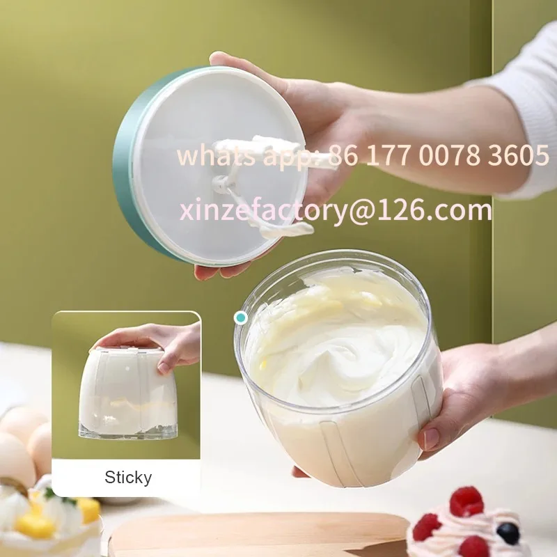 Фото Настраиваемый бытовой автоматический венчик, электрический вспениватель молока, миксер для взбитых сливок, USB перезаряжаемый пищевой блендер, беспроводной венчик №3