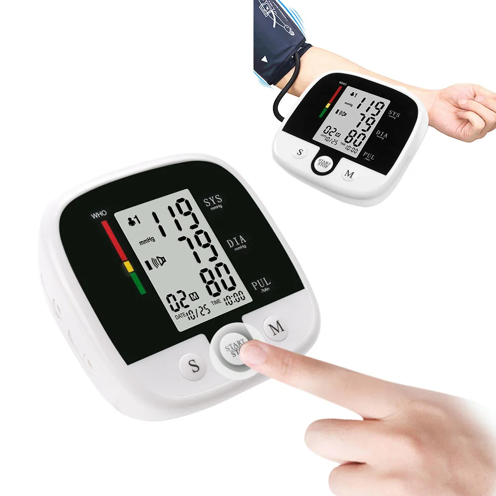 

Automatic Digital Wrist Blood Pressure Monitor Arm sphygmomanometer Tonometer Tensiometer Heart Rate Pulse Meter BP Monitor
