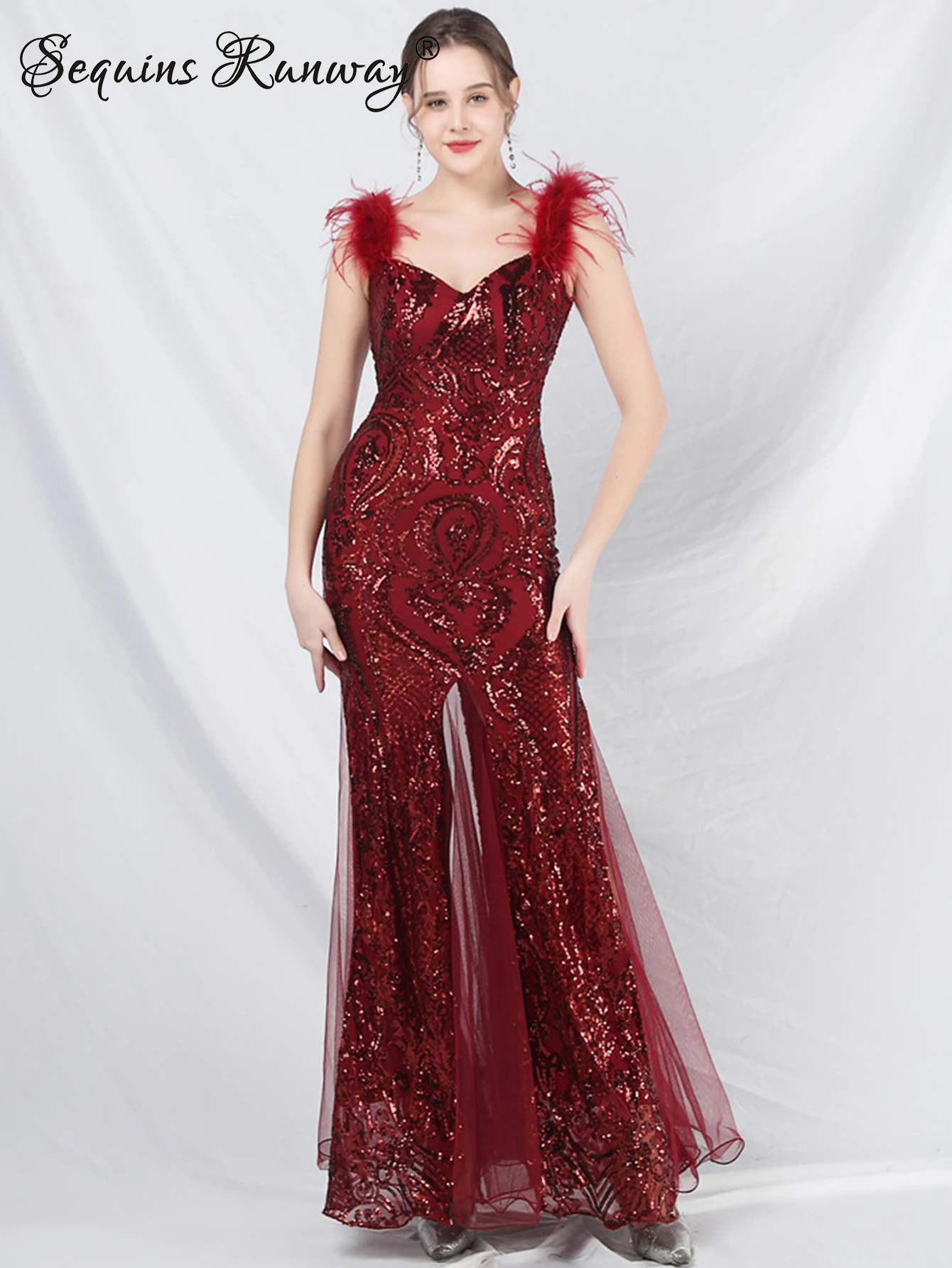 Сексуальные свадебные вечерние платья с блестками женские элегантные роскошные