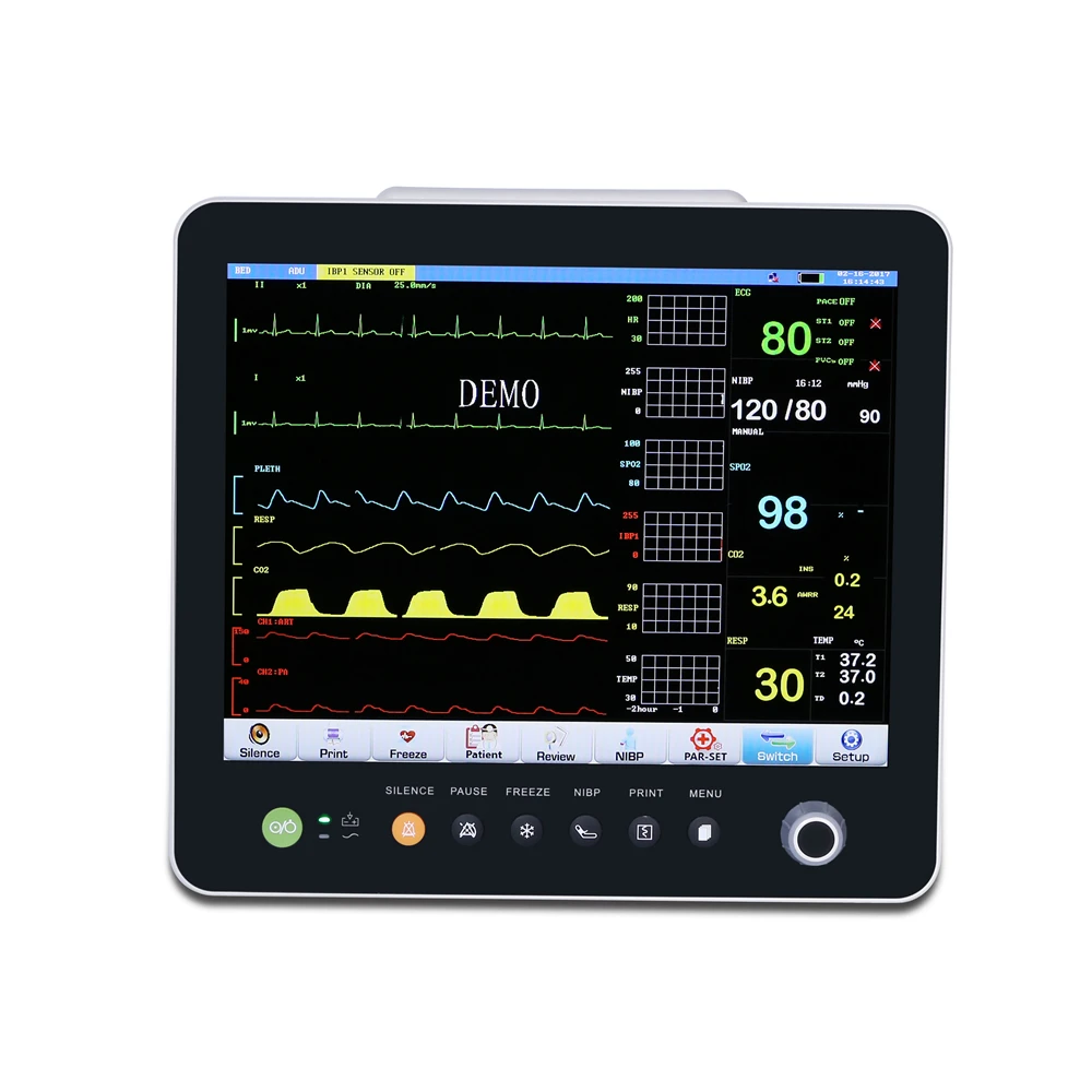 Большой экран 15-дюймовый светодиодный дополнительный ETCO2 шесть