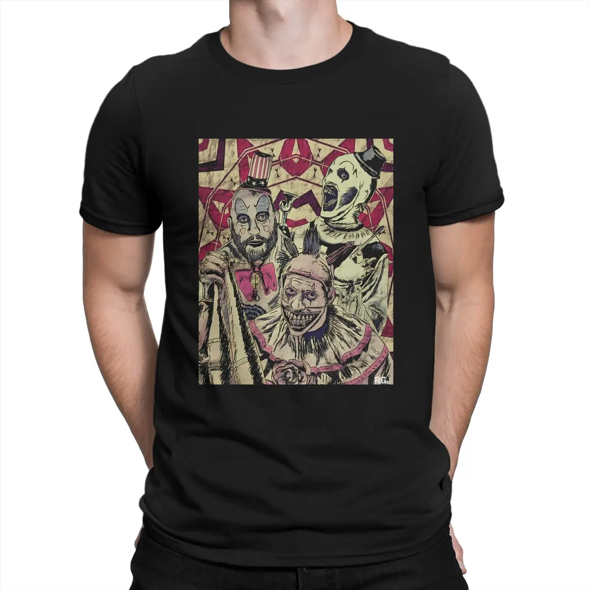 

Music Retro The Clowns Gifts Music Fans T Shirt for Men Pure Cotton Casual T-Shirt O Neck Terrifier Horror Films Tees