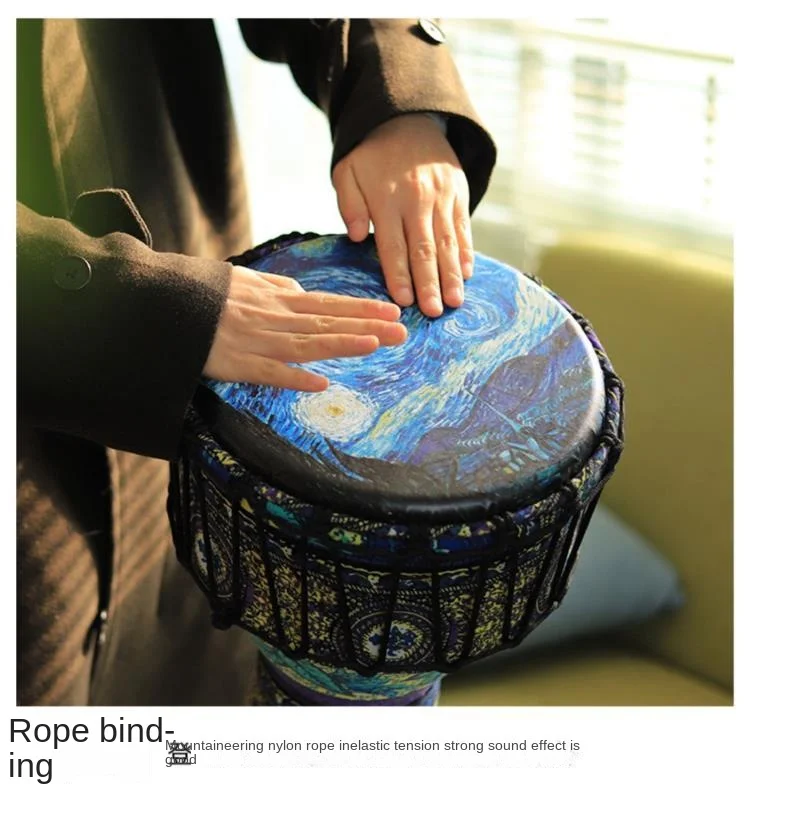 12 Inch Beautiful Djembe Drum Percussion African Drum Art ABS Barrel PVC Skin for Adults Hand Drum Musical Instrument enlarge