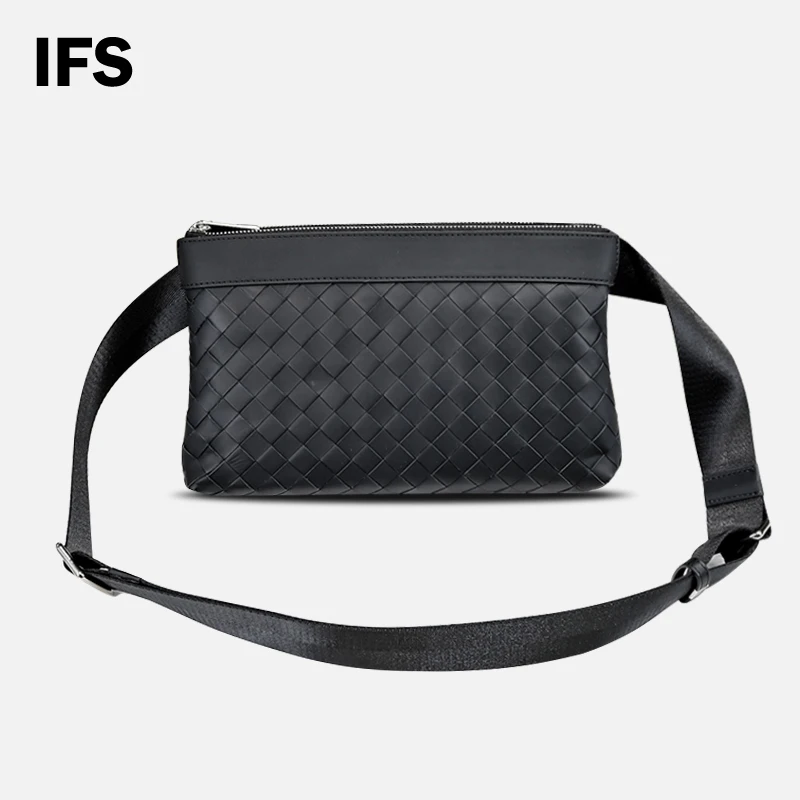 Сумка кросс-боди кожаная плетеная