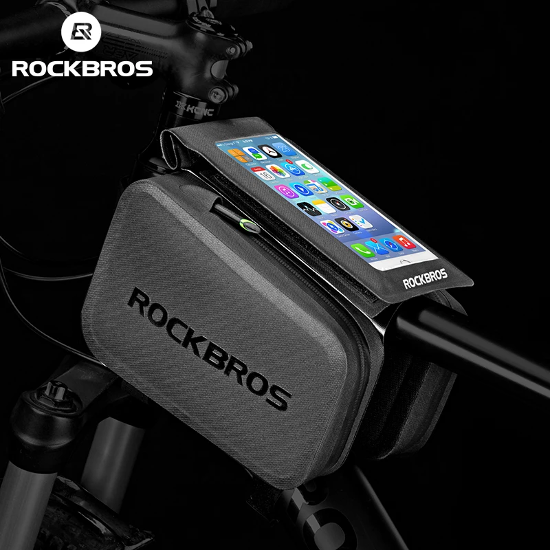 

ROCKBROS 2 IN 1 Cycling Bag Waterproof Touch Screen Bicycle Bag MTB Road Bike Top Tube Frame 6.0" Screen Removable Phone Bags
