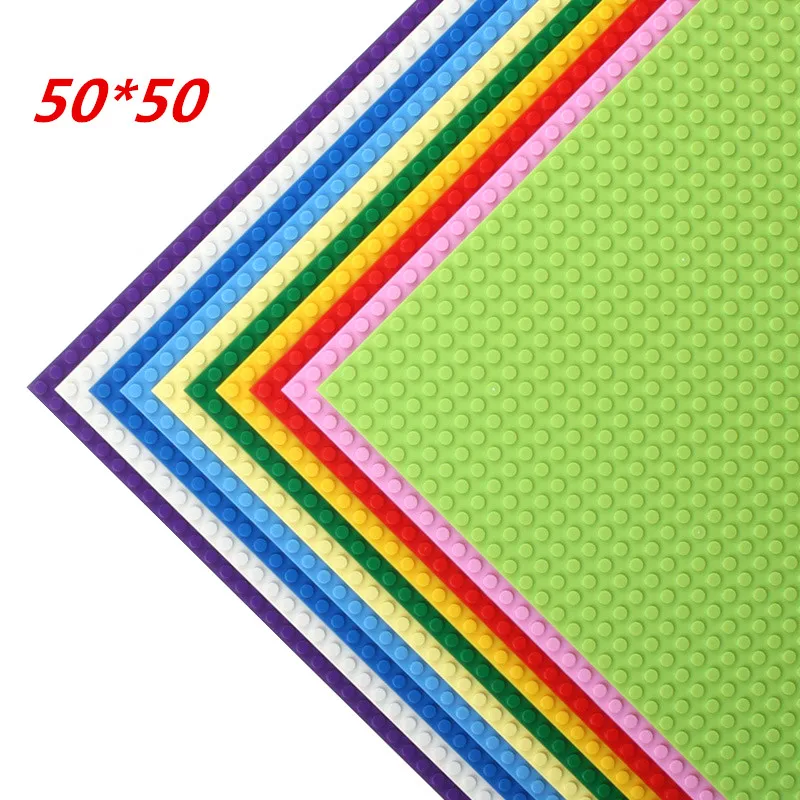 

Hot DIY Base Plat MOC 50*50 Dots High Quality BasePlate Fit Standard Building Block 40*40cm 50x50 Studs Bricks Toys for Kids kit