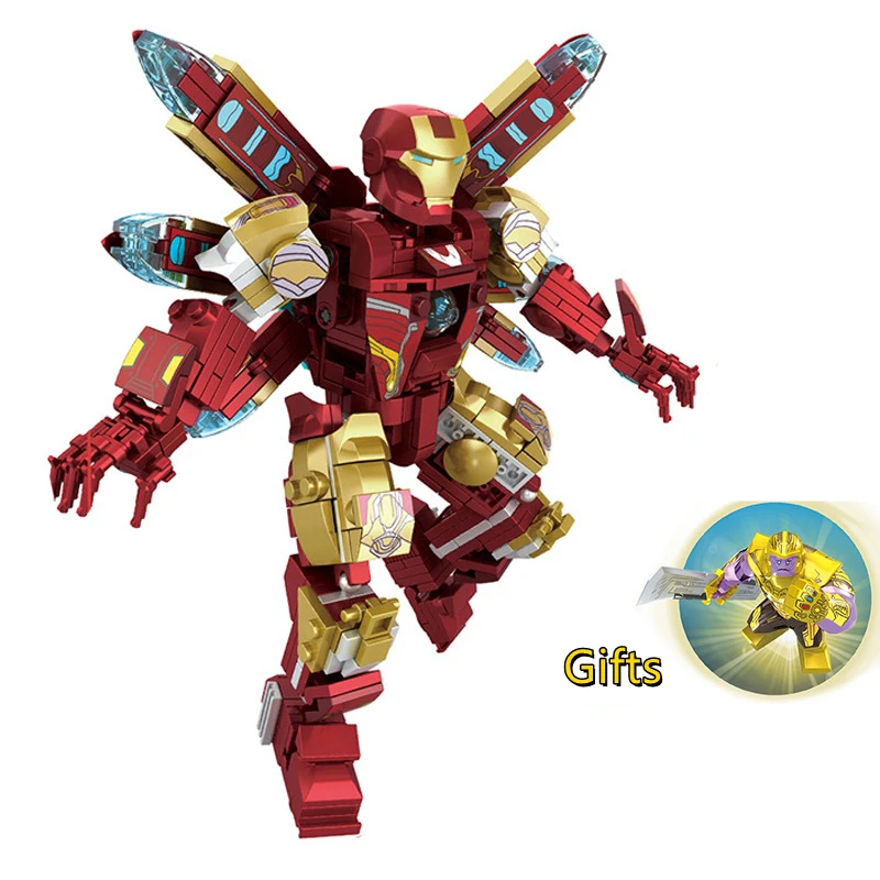 

2022 NEW The Avengers MK85 iron Man Mecha Titan Robot Building Blocks Kit Bricks Sets Dolls Model Kids Boys Toys Children's Gift