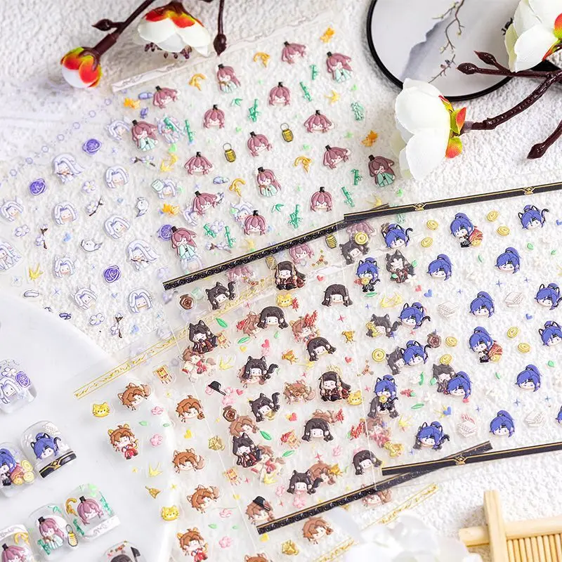 5 шт. пепел Королевства дизайн ногтей Q версия DIY украшения прозрачные наклейки