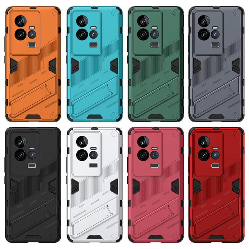 For Vivo IQOO 11 Case 6.78 inch Punk Stlye Shockproof Rubber Hard Armor Bracket Bumper For Vivo IQOO 11 Cover Case IQOO 11 Pro